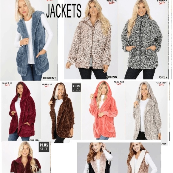 SUPER CUTE, PLUSH SHERPA FAUX FUR JACKETS & VESTS - Picture 1 of 1